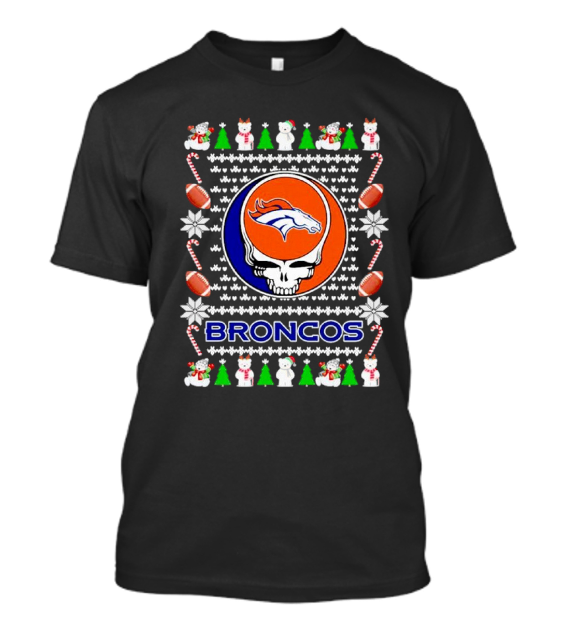 Denver Broncos Grateful Dead Holiday Christmas T-Shirt