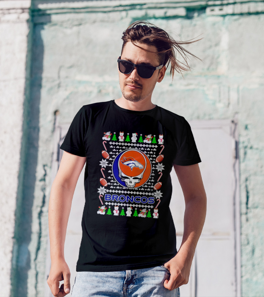 Denver Broncos Grateful Dead Holiday Christmas T-Shirt