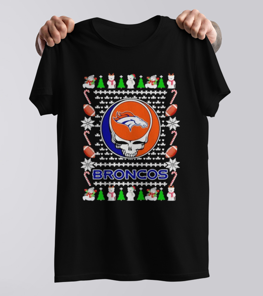 Denver Broncos Grateful Dead Holiday Christmas T-Shirt