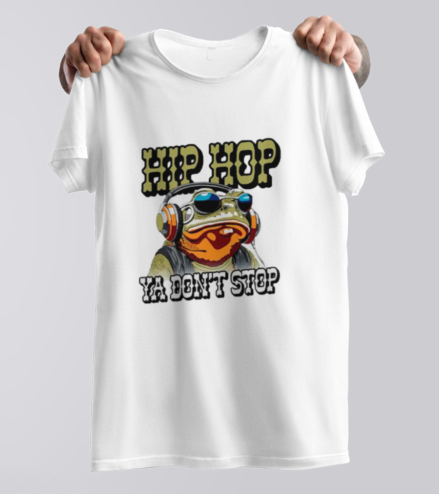 Hip Hop Frog Ya Don't Stop With Headphones T-Shirt