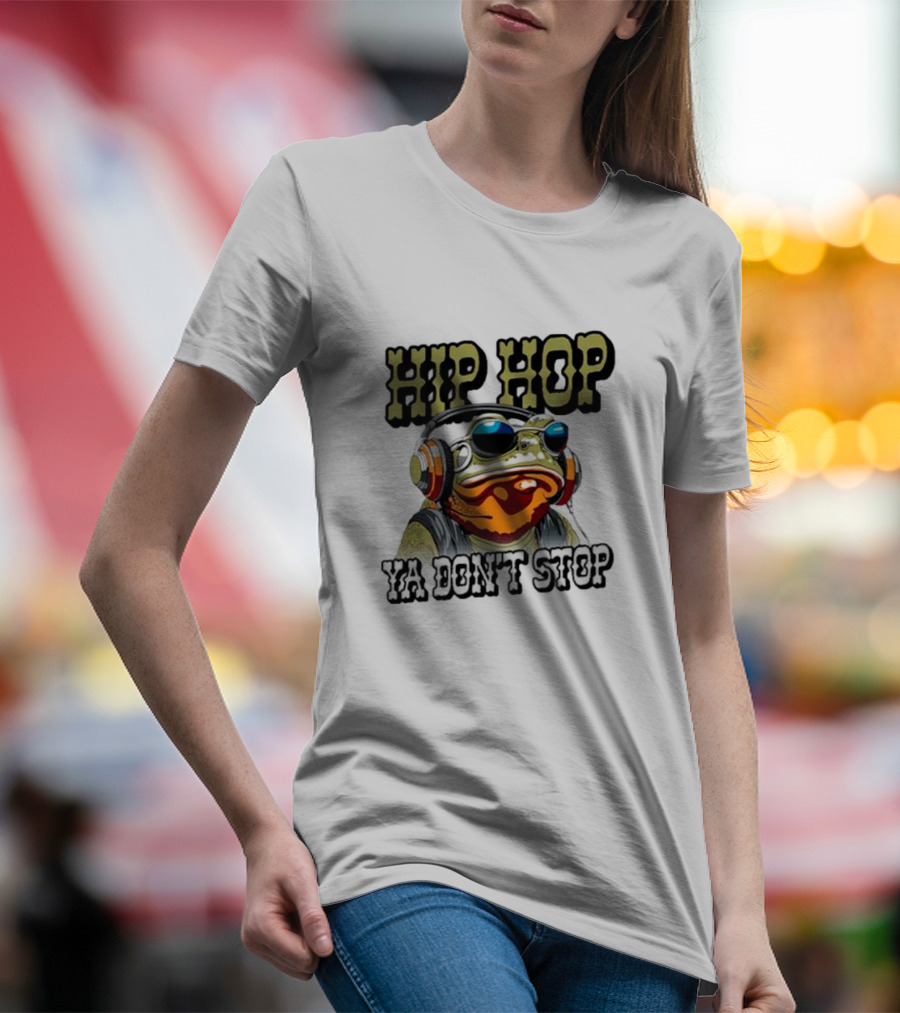 Hip Hop Frog Ya Don't Stop With Headphones T-Shirt