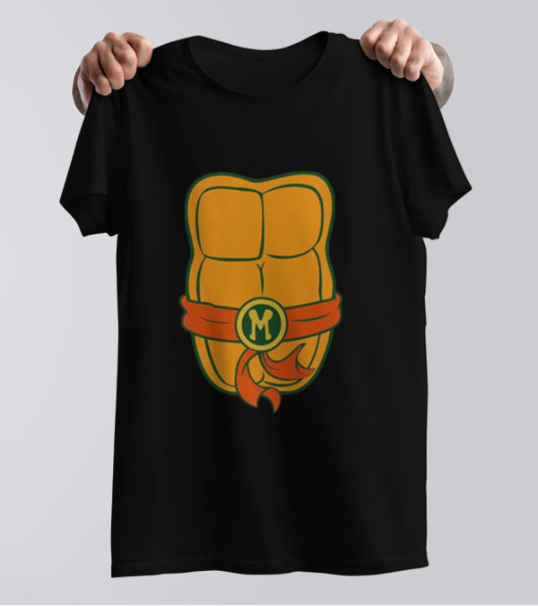 Michaelangelo Chest Teenage Mutant Ninja Turtle Belt Emblem T-Shirt