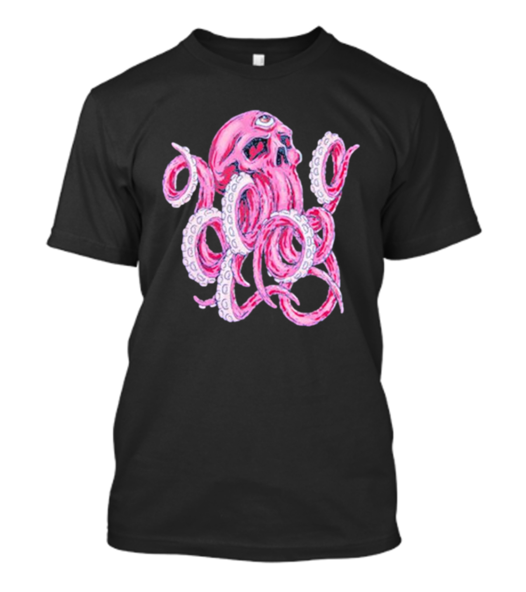 Deep Dark And Dangerous Red Octopus Skull Ddd T-Shirt