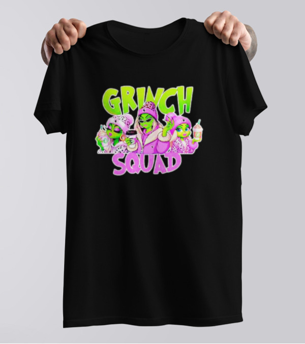 Grinch Squad Boujee Leopard Purple Alien Trio T-Shirt