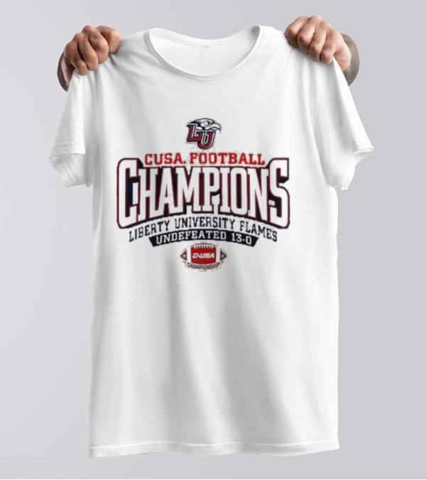 C-USA Football Champions Liberty University Flames Undefeated 13-0 T-Shirt