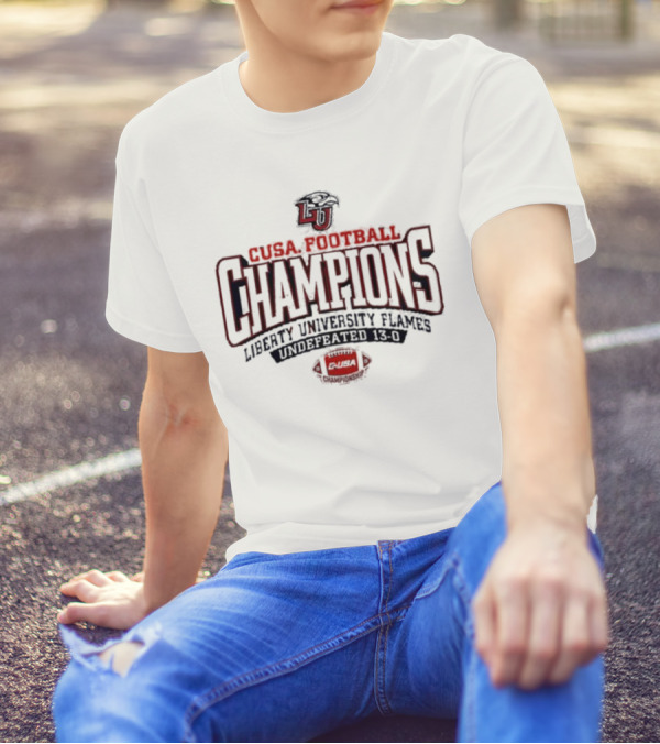 C-USA Football Champions Liberty University Flames Undefeated 13-0 T-Shirt