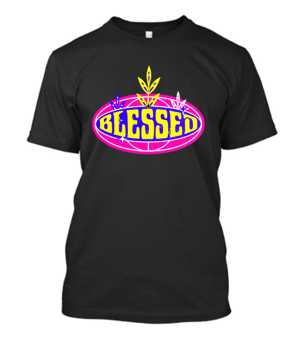 Blessed Colorful Retro Leaf Oval T-Shirt