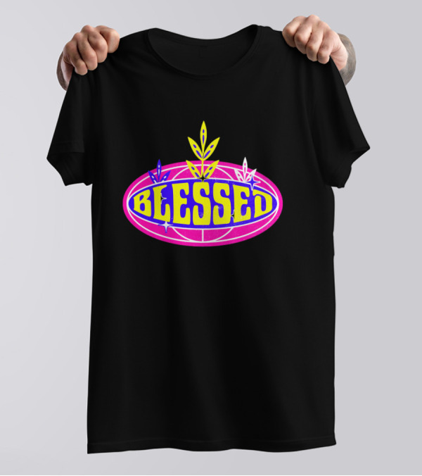 Blessed Colorful Retro Leaf Oval T-Shirt