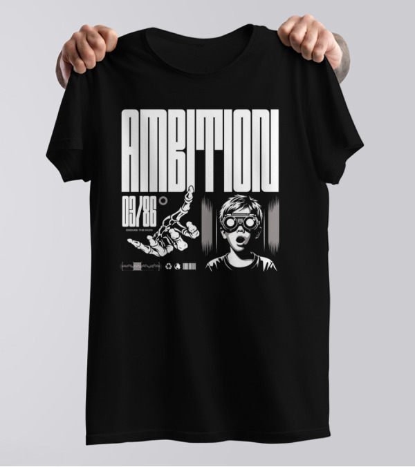 AMBITION 03/86 Embrace The Dawn Child With Goggles And Robotic Hand T-Shirt