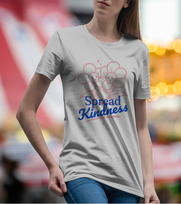 Spread Kindness Cute Smiling Flowers T-Shirt