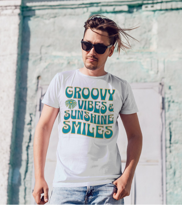 Groovy Vibes And Sunshine Smiles T-Shirt