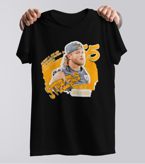 Steelers 55 Cole Holcomb Football Weight Height Hard Hitter T-Shirt