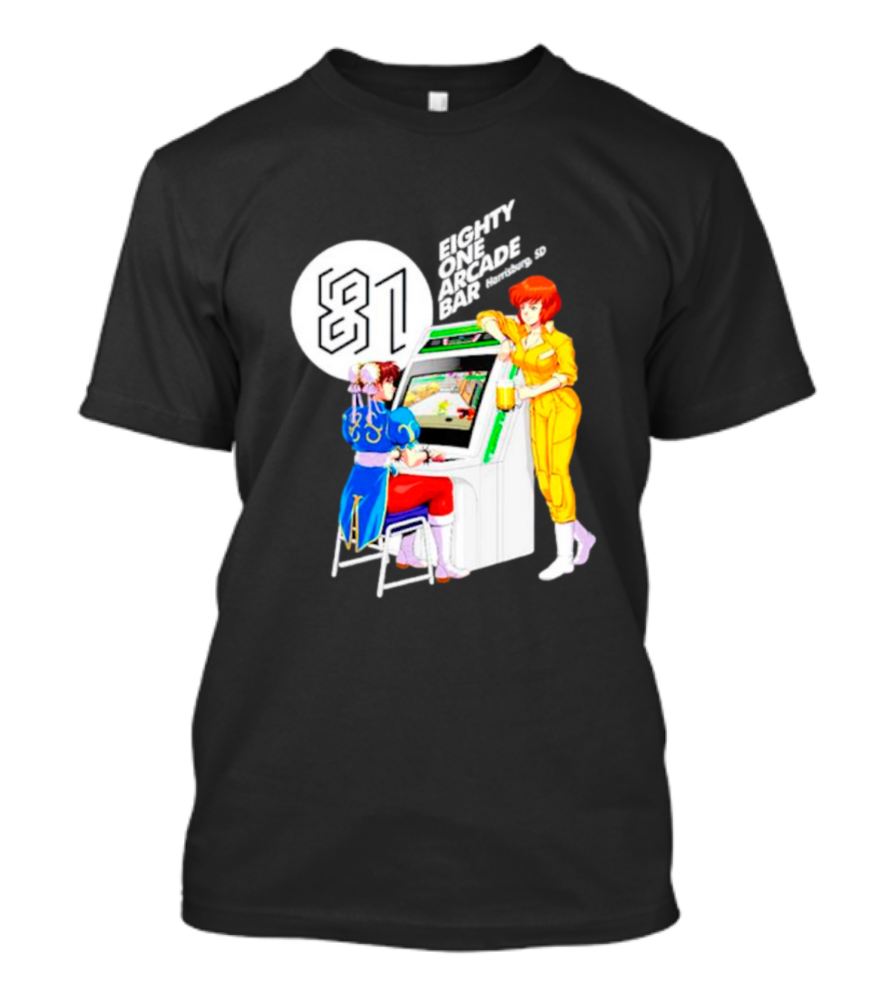 Eighty One Arcade Bar Harrisburg SD With Arcade Game Characters T-Shirt