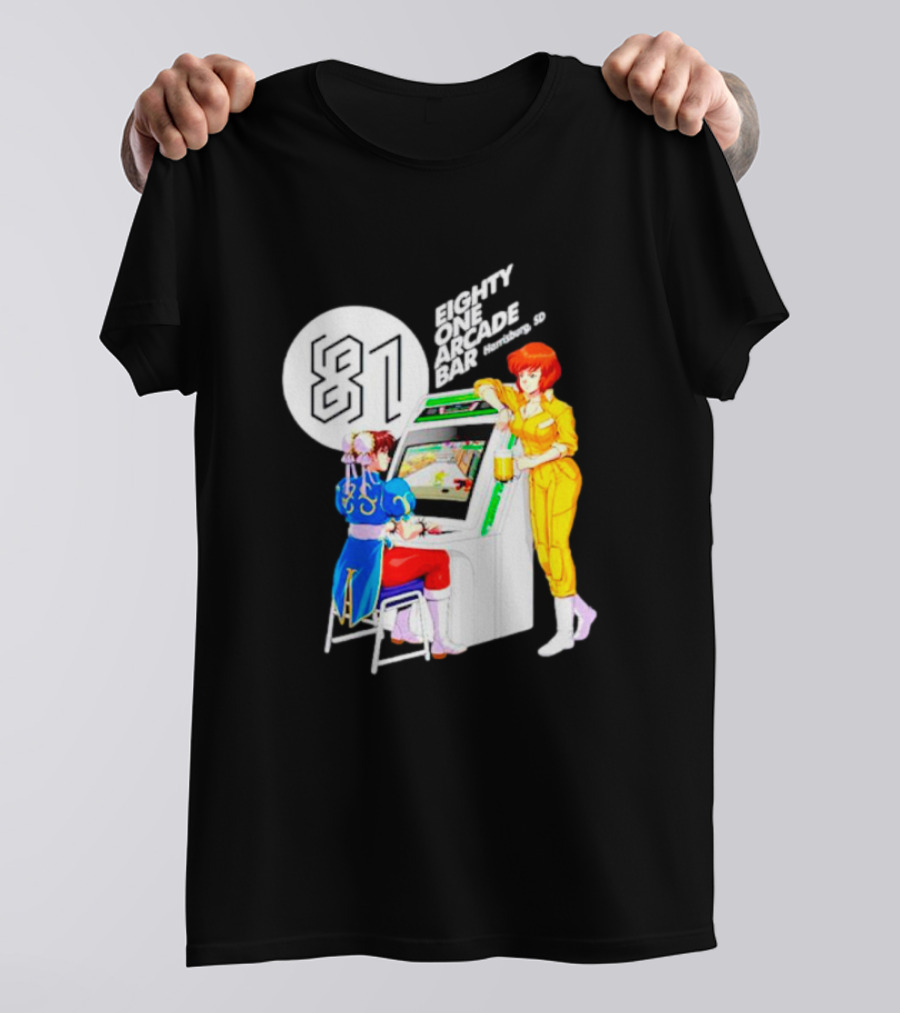 Eighty One Arcade Bar Harrisburg SD With Arcade Game Characters T-Shirt