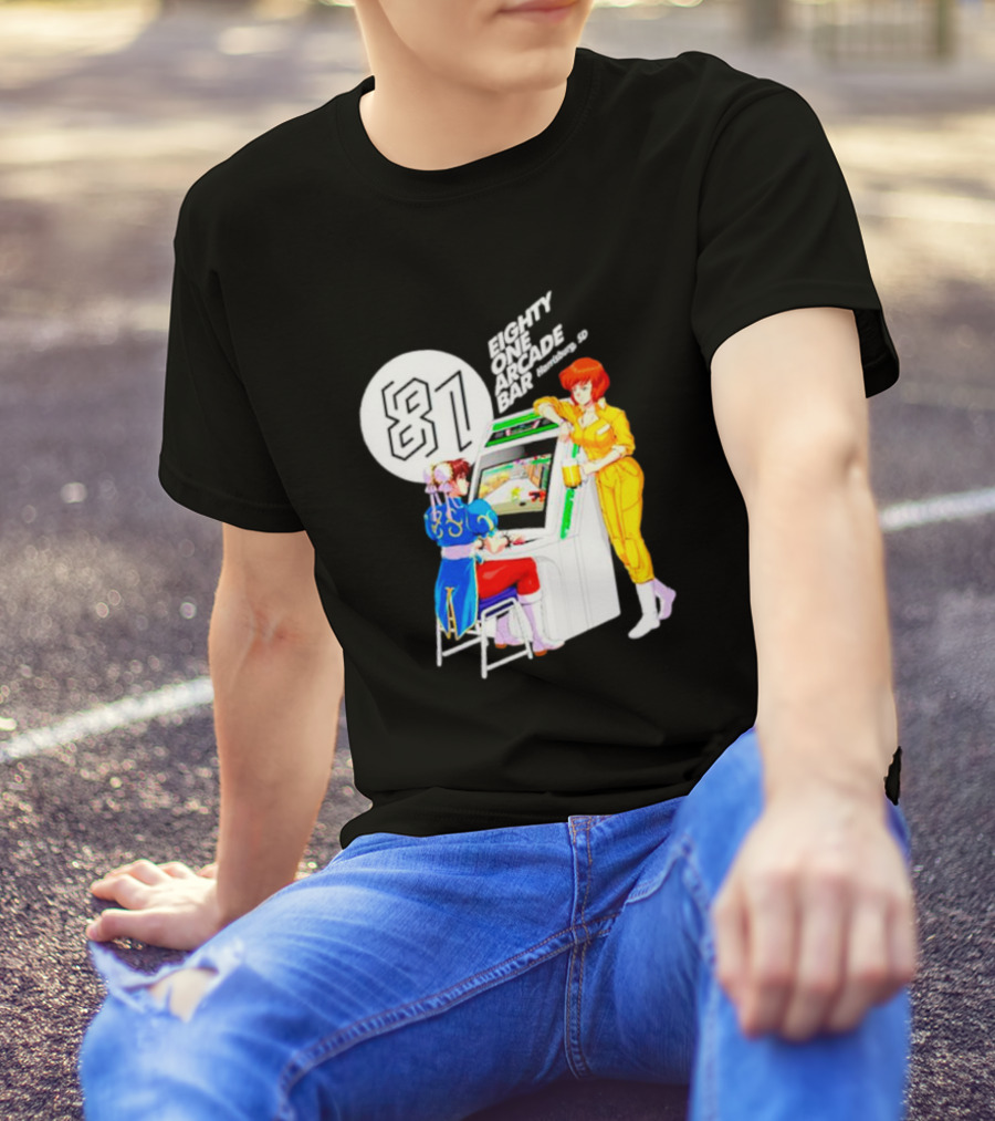 Eighty One Arcade Bar Harrisburg SD With Arcade Game Characters T-Shirt