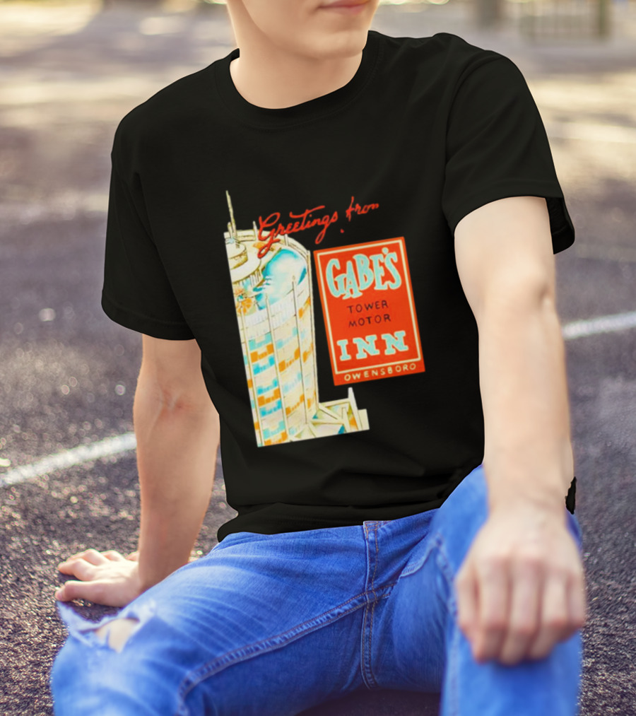 Greetings From Gabe's Tower Motor Inn Owensboro Retro Travel Souvenir T-Shirt