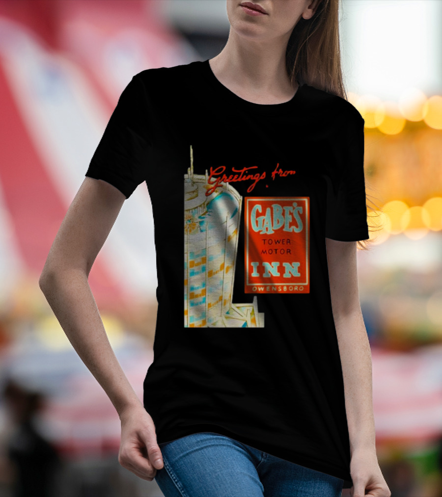Greetings From Gabe's Tower Motor Inn Owensboro Retro Travel Souvenir T-Shirt
