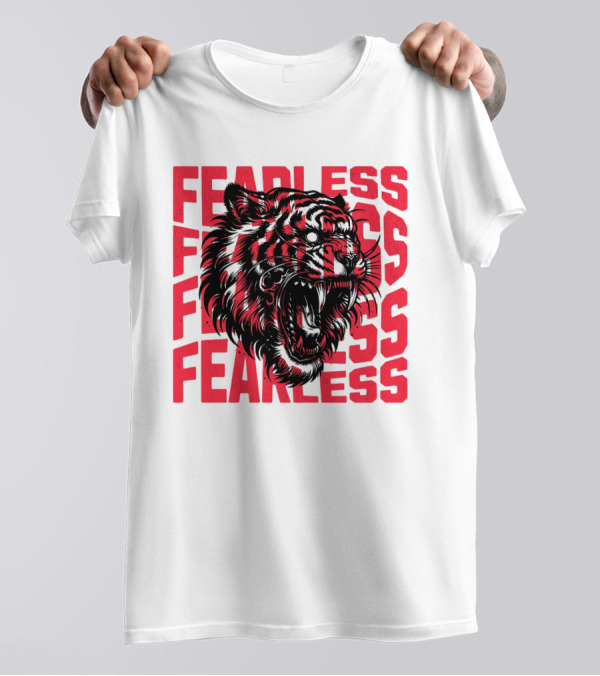 FEARLESS Fearless Tiger Roaring Face T-Shirt