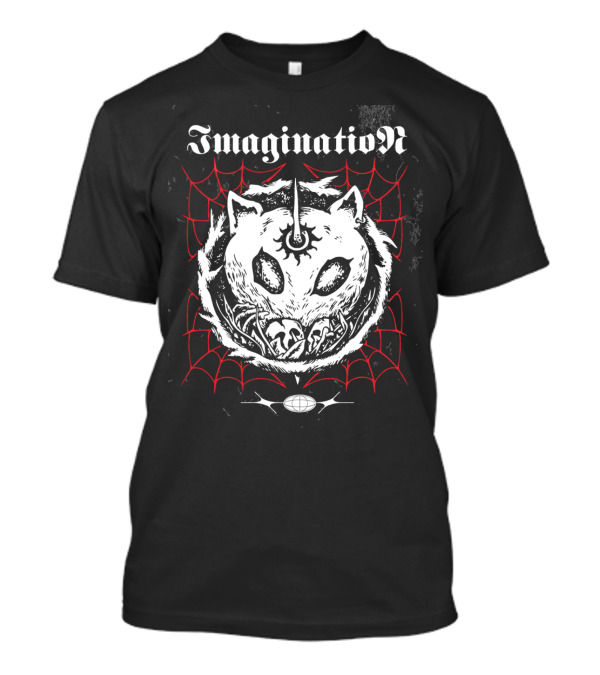 Imagination Unicorn Skull With Spider Webs And Crossbones T-Shirt