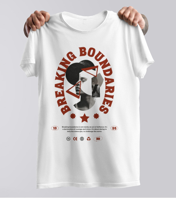 Breaking Boundaries 1995 Triangles Stars Collage T-Shirt