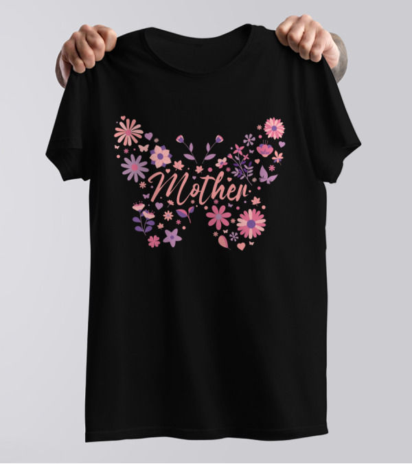 Mother Floral Butterfly Blossoms T-Shirt