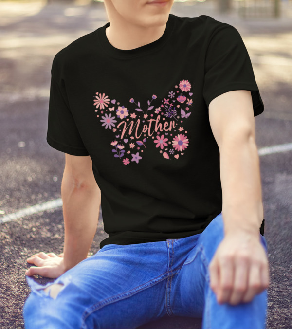 Mother Floral Butterfly Blossoms T-Shirt