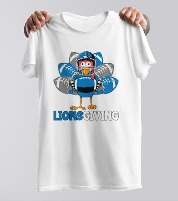 Lionsgiving Detroit Lions Thanksgiving Turkey Football T-Shirt