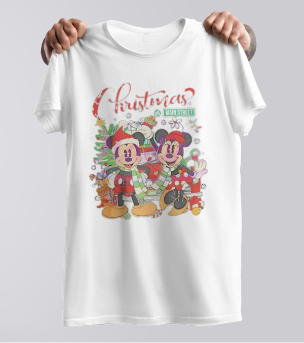 Disney Mickey And Minnie Christmas On Main Street Holiday Magic T-Shirt