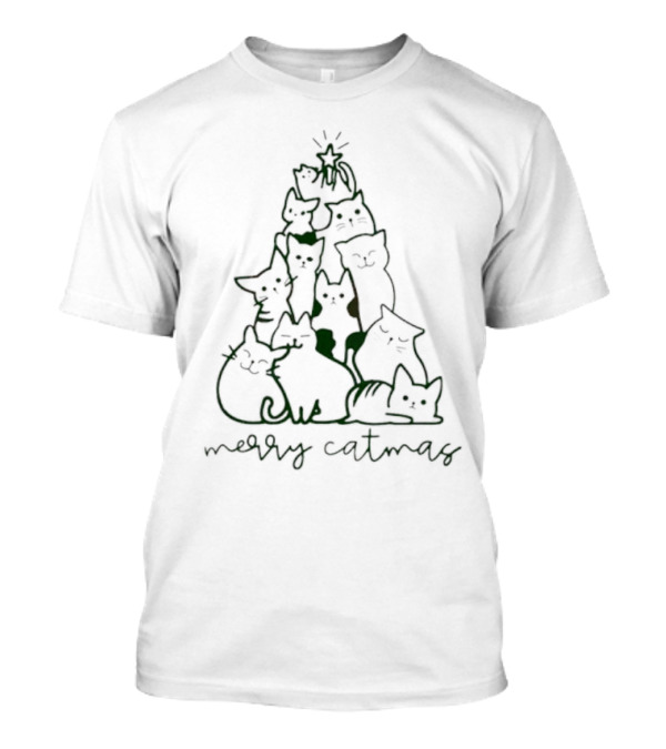 Merry Catmas Cat Christmas Tree With Funny Cats T-Shirt