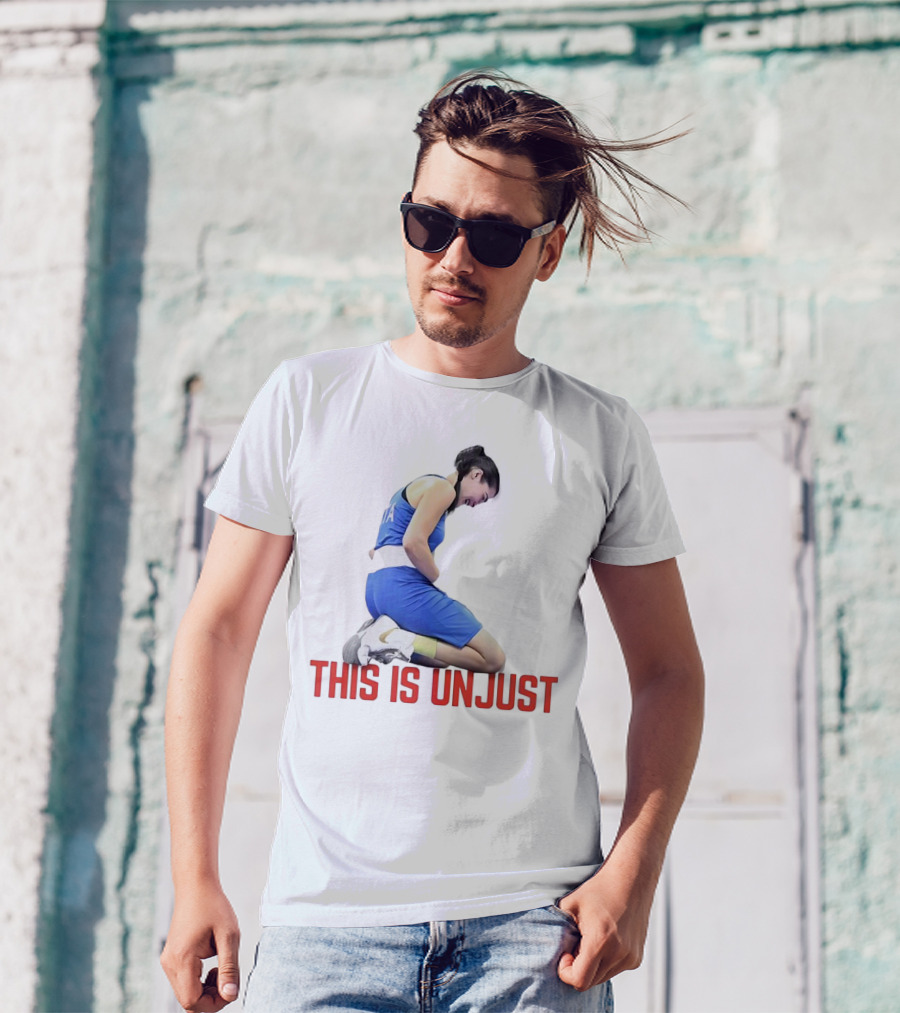Angela Carini Kneeling In Blue This Is Unjust T-Shirt