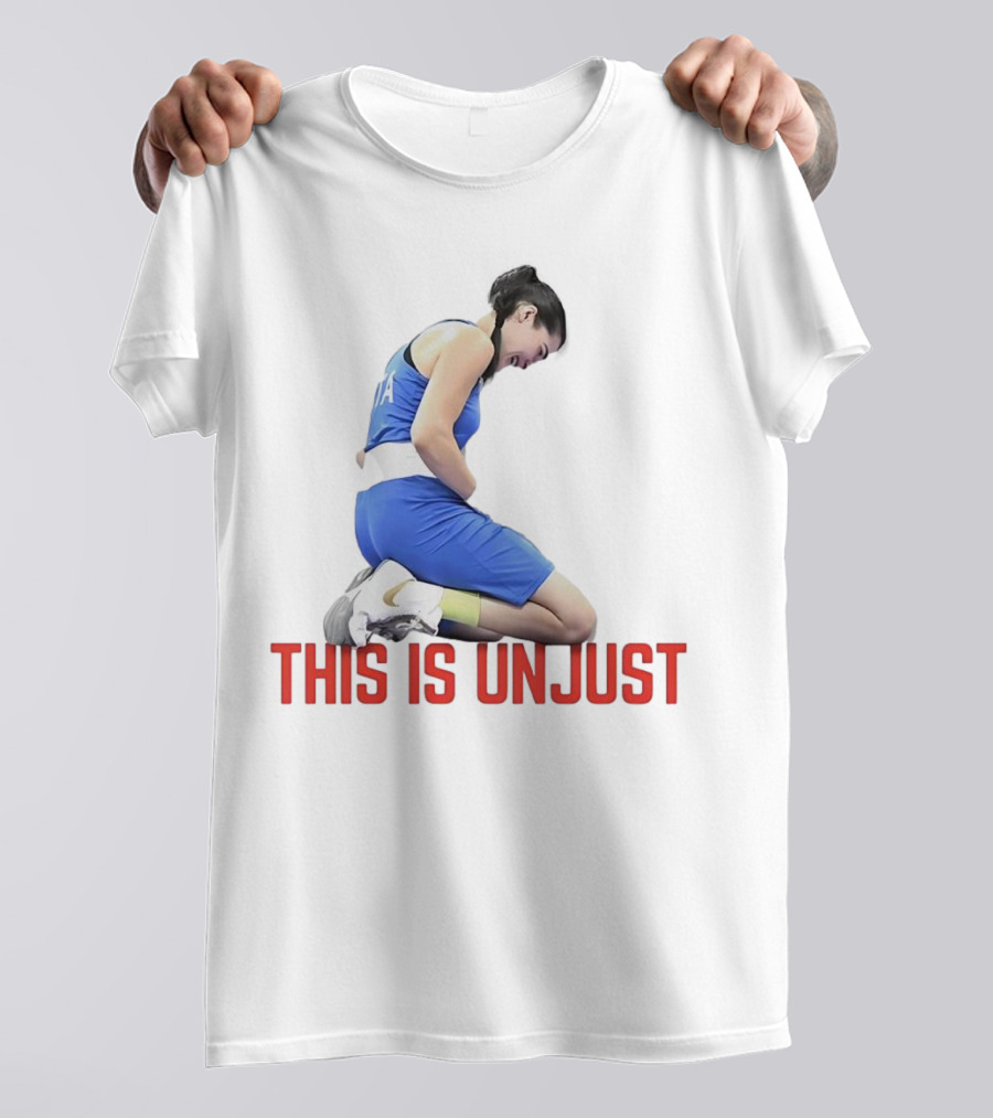 Angela Carini Kneeling In Blue This Is Unjust T-Shirt