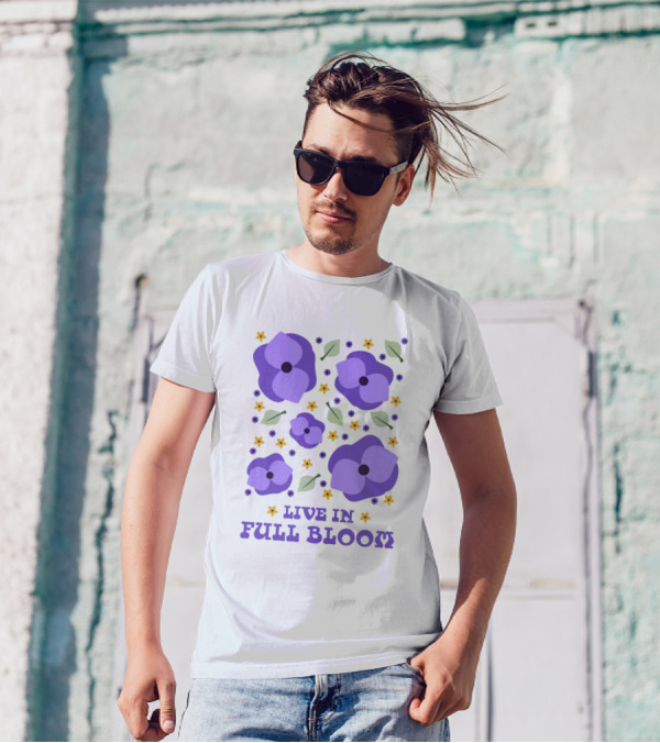 LIVE IN FULL BLOOM FLOWERS AND LEAVES T-Shirt