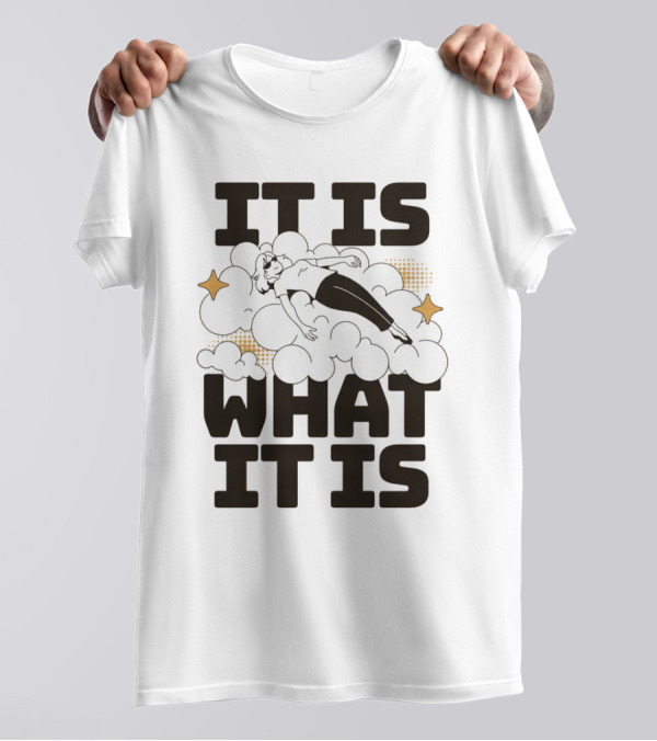 IT IS WHAT IT IS Clouds And Stars Relaxed Figure T-Shirt