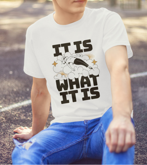 IT IS WHAT IT IS Clouds And Stars Relaxed Figure T-Shirt
