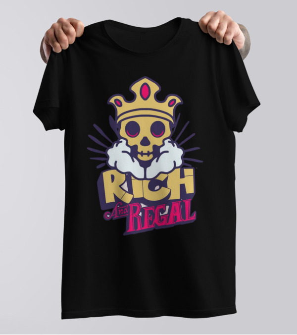 Rich And Regal Skull With Crown Icon T-Shirt