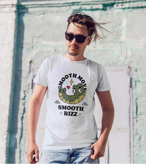 Smooth Move Smooth Rizz Crocodile Heart Est. Today Sat. 6 July T-Shirt