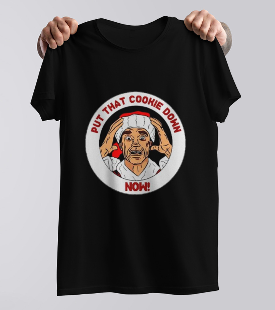Put That Cookie Down Now Arnold Schwarzenegger Santa T-Shirt