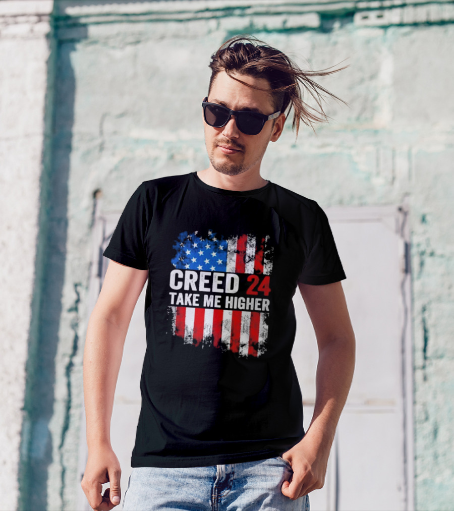 Creed 24 Take Me Higher American Flag T-Shirt