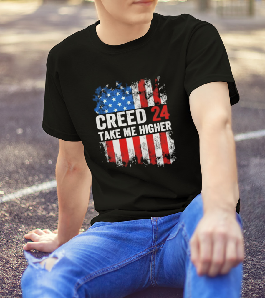 Creed 24 Take Me Higher American Flag T-Shirt