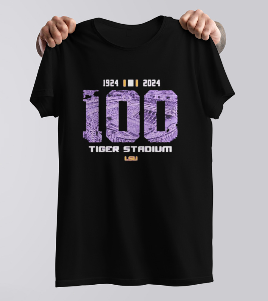 1924-2024 100 Tiger Stadium LSU T-Shirt