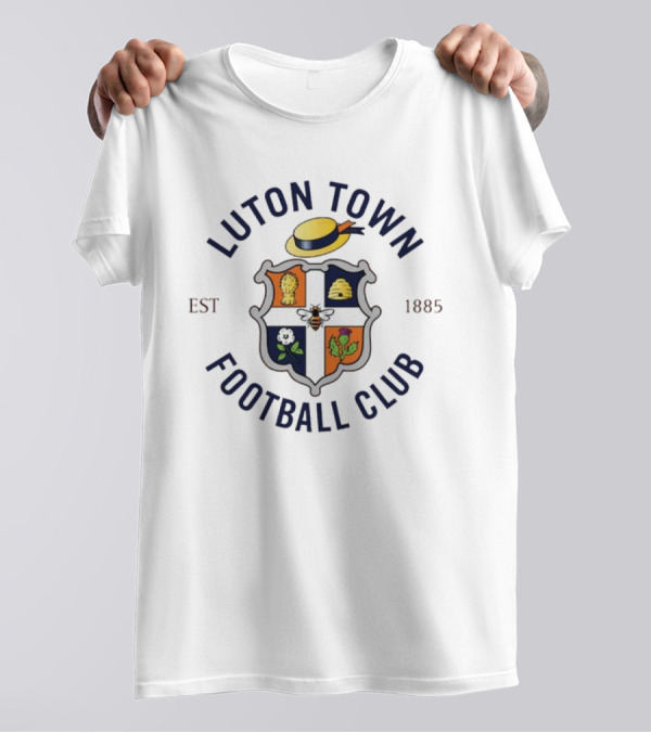 Luton Town Football Club Est 1885 Badge With Hat, Wheat, Beehive, Rose, And Bee T-Shirt