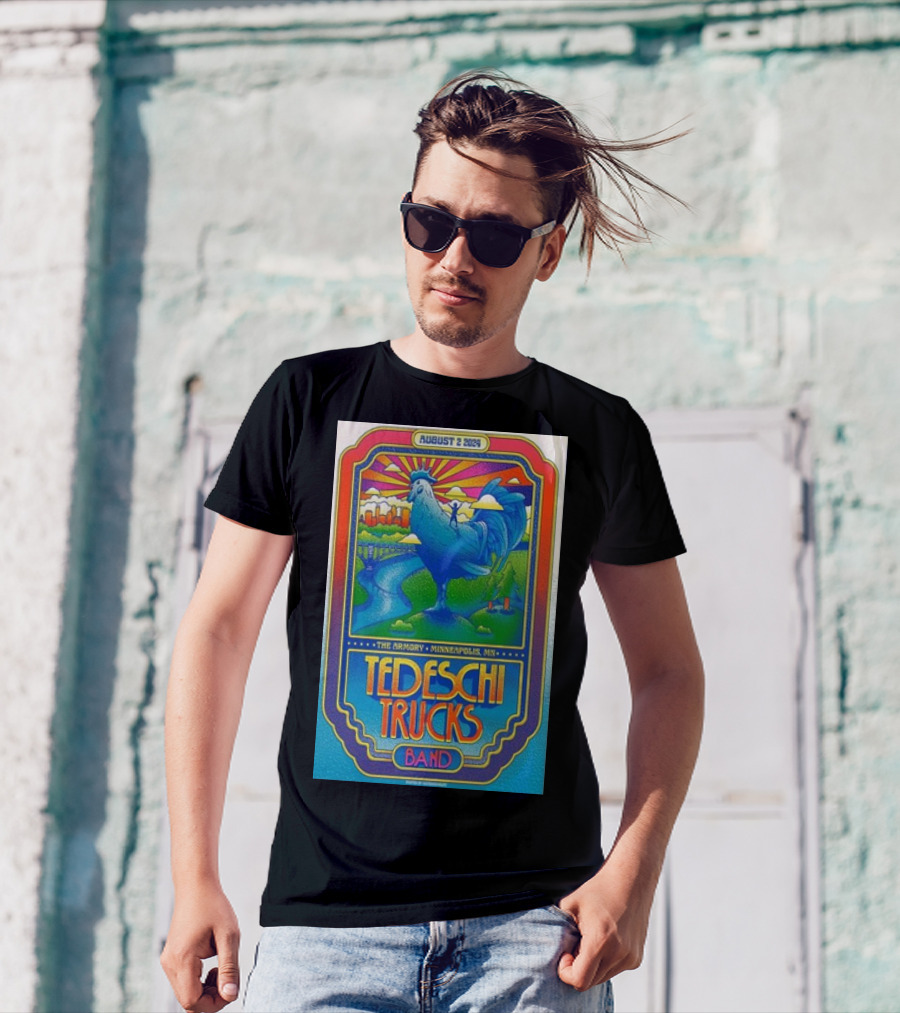 Tedeschi Trucks Band The Armory Minneapolis MN August 2 2024 Colorful Rooster Scenic T-Shirt