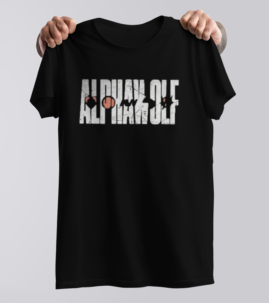 Alpha Wolf 2024 Tour Cracked Texture Moon Bats T-Shirt