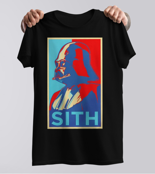 Darth Vader Sith Hope Poster Style Blue Red T-Shirt