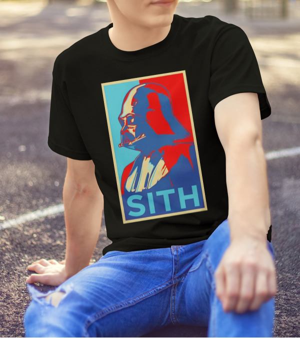 Darth Vader Sith Hope Poster Style Blue Red T-Shirt