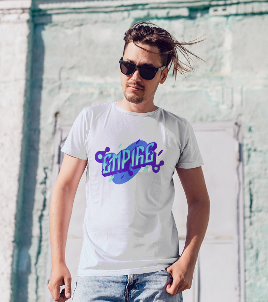 Empire Bold Neon Blue Purple T-Shirt