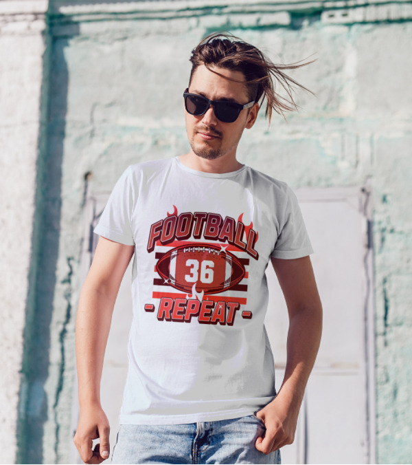 Football Repeat 36 Burn Flames T-Shirt