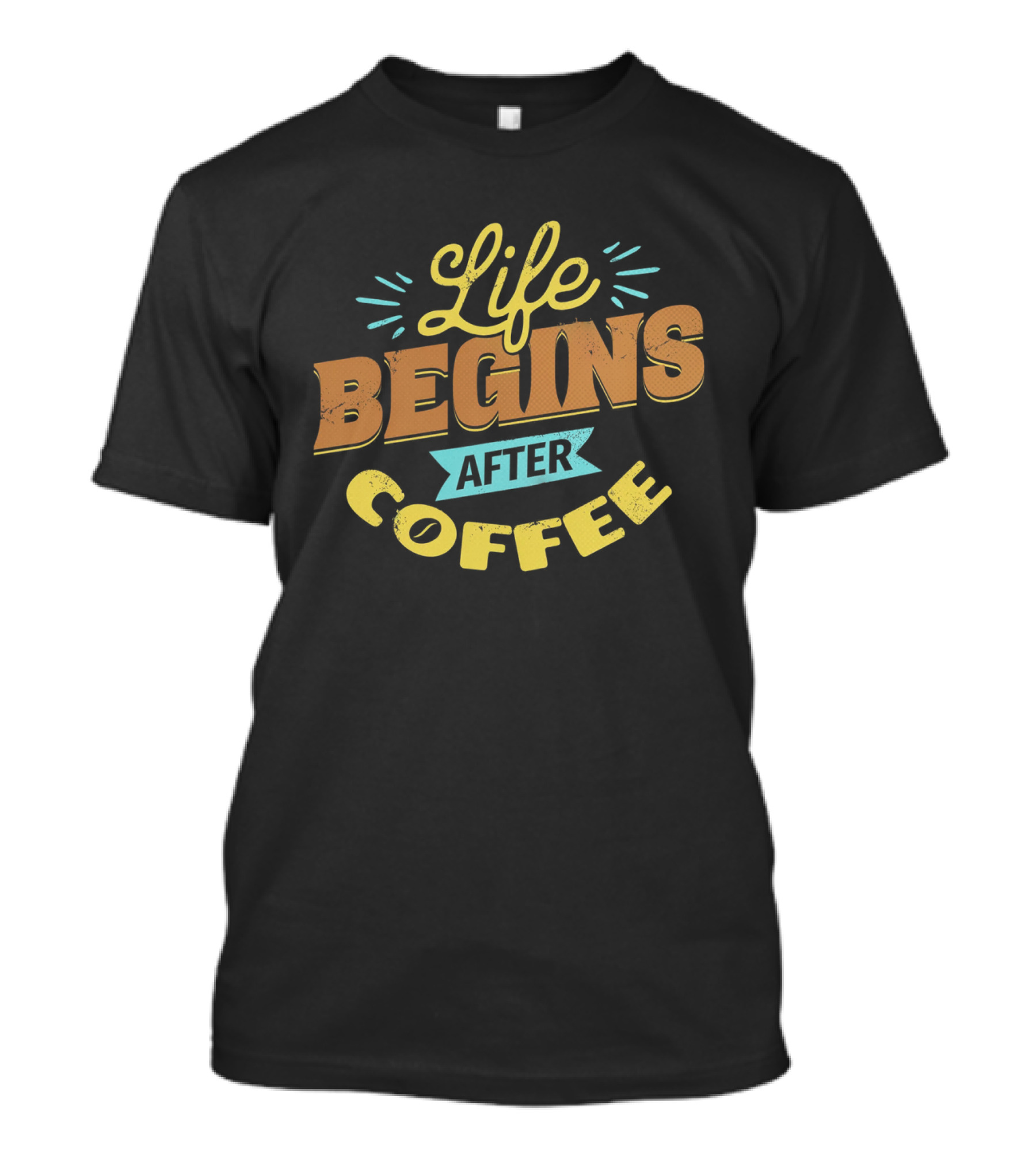 Life Begins After Coffee Bold Retro Typography T-Shirt