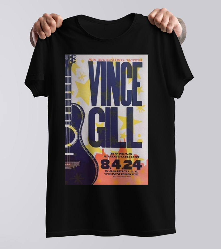An Evening With Vince Gill Ryman Auditorium August 4 2024 Nashville Tennessee T-Shirt