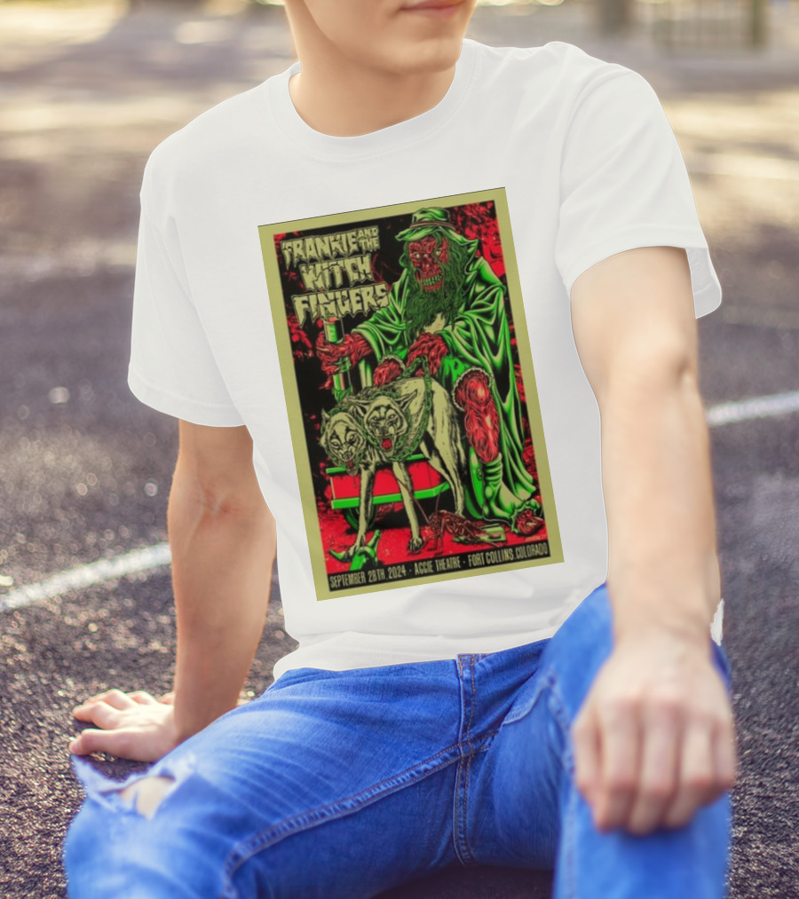 Frankie And The Witch Fingers Aggie Theatre Fort Collins September 28 2024 Vampire And Wolf T-Shirt